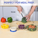 Vtopmart 8 Pack Glass Food Storage Containers with Lids, Grey | Meal Prep Containers, Airtight Lids for Leftover, On-the-go, Safe for Microwave, Oven, Freezer and Dishwasher