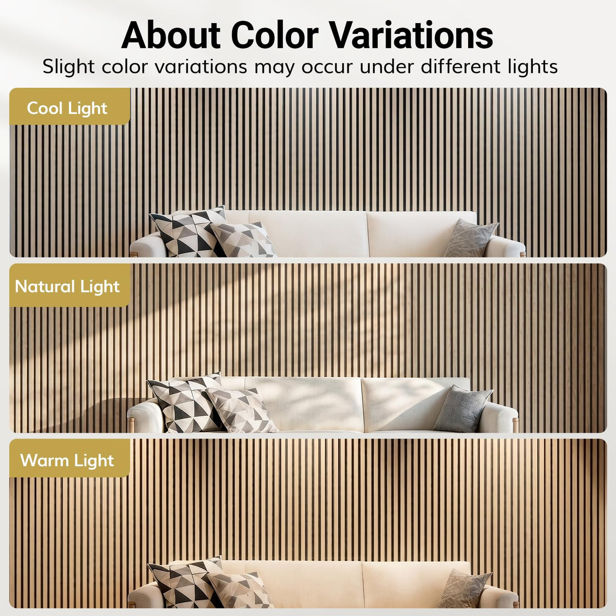 TONOR 4 Pack Acoustic Panels, Wood Panels for Walls, 47.2" x 23.6" Panneau Acoustique Mural, Flexible Slat Wall Panel for Home, Studio, Office, Brown – view 15