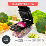 Fullstar Pro Original - Vegetable Chopper, Cutter & Spiralizer - 4 Blades | Onion, Salad & Veggie Dicer - Fast Food Prep Kitchen Gadgets & Cooking Gifts (4-in-1, White)