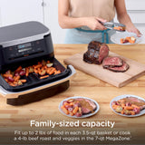 Ninja DualZone Air Fryer, 8 Qt/7.6L, 6-in-1, Grey, DZ801C | Air fry, broil, roast, bake, reheat, dehydrate, 2x4 Qt/3.8L zones, Smart Finish, Match Cook