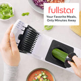 Fullstar Pro Original - Vegetable Chopper, Cutter & Spiralizer - 4 Blades | Onion, Salad & Veggie Dicer - Fast Food Prep Kitchen Gadgets & Cooking Gifts (4-in-1, White)