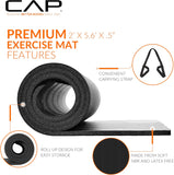 CAP Barbell 1/2-Inch High Density Exercise Yoga Mat with Strap | Multiple Options