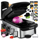 Fullstar Pro Original - Vegetable Chopper, Cutter & Spiralizer - 4 Blades | Onion, Salad & Veggie Dicer - Fast Food Prep Kitchen Gadgets & Cooking Gifts (4-in-1, White)
