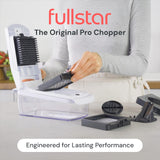 Fullstar Pro Original - Vegetable Chopper, Cutter & Spiralizer - 4 Blades | Onion, Salad & Veggie Dicer - Fast Food Prep Kitchen Gadgets & Cooking Gifts (4-in-1, White)