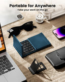 ProtoArc XK01 TP Foldable Keyboard with Touchpad, 0.65 in Keycaps, Black | Multi-touch Trackpad, 88-key, Full Shortcut Row, 3-device Bluetooth 5.1 Switching, USB-C Charging for Mobile Productivity