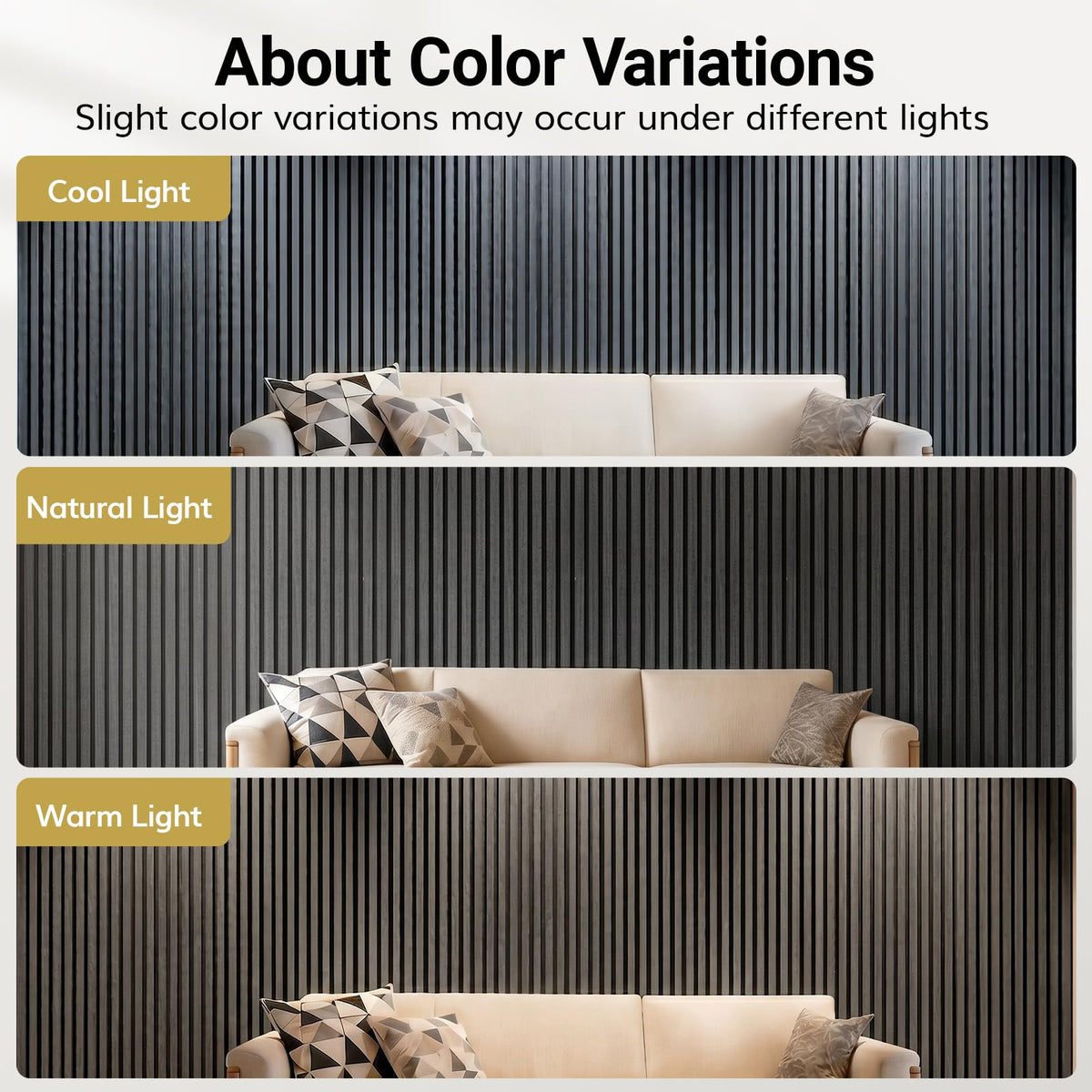 TONOR 4 Pack Acoustic Panels, Wood Panels for Walls, 47.2" x 23.6" Panneau Acoustique Mural, Flexible Slat Wall Panel for Home, Studio, Office, Brown – view 23