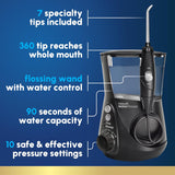 Waterpik Aquarius Water Flosser For Teeth Cleaning, Gums, Braces, Dental Care, Electric Power With 10 Settings, 7 Tips For Multiple Users & Needs, CDA Validated, Black WP-662, Packaging May Vary | 10 pressure settings, For gums, braces, implants and teeth