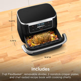 Ninja DualZone Air Fryer, 8 Qt/7.6L, 6-in-1, Grey, DZ801C | Air fry, broil, roast, bake, reheat, dehydrate, 2x4 Qt/3.8L zones, Smart Finish, Match Cook