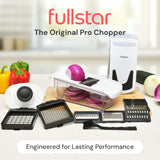 Fullstar Pro Original - Vegetable Chopper, Cutter & Spiralizer - 4 Blades | Onion, Salad & Veggie Dicer - Fast Food Prep Kitchen Gadgets & Cooking Gifts (4-in-1, White)
