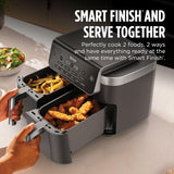Ninja DualZone Air Fryer, 8 Qt/7.6L, 6-in-1, Grey, DZ801C | Air fry, broil, roast, bake, reheat, dehydrate, 2x4 Qt/3.8L zones, Smart Finish, Match Cook