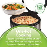 Hamilton Beach Digital Programmable Rice Cooker & Food Steamer, 14 Cups Cooked (7 Cups Uncooked), Stainless Steel, Steam & Rinse Basket, Delay Start, Model 37548MN
