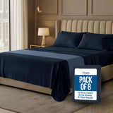 King Sheets Set, 4 Pieces 16" Deep Pocket Hotel Luxury Bed Sheets, Black | Extra Soft Bedsheet Set, Comfy & Breathable Cooling Sheets, Wrinkle & Fade Resistant, Fitted Sheet, Flat Sheet, 2 Pillowcases
