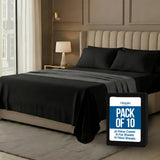 King Sheets Set, 4 Pieces 16" Deep Pocket Hotel Luxury Bed Sheets, Black | Extra Soft Bedsheet Set, Comfy & Breathable Cooling Sheets, Wrinkle & Fade Resistant, Fitted Sheet, Flat Sheet, 2 Pillowcases