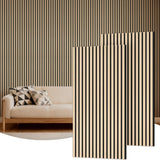 TONOR 4 Pack Acoustic Panels, Wood Panels for Walls, 47.2" x 23.6" Panneau Acoustique Mural, Flexible Slat Wall Panel for Home, Studio, Office, Brown