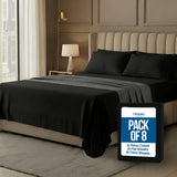 King Sheets Set, 4 Pieces 16" Deep Pocket Hotel Luxury Bed Sheets, Black | Extra Soft Bedsheet Set, Comfy & Breathable Cooling Sheets, Wrinkle & Fade Resistant, Fitted Sheet, Flat Sheet, 2 Pillowcases