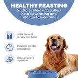 Outward Hound Fun Feeder Slo Bowl, Flower Pattern, Purple, Large, 11.8" | Slows Fast Eaters, Can Aid Digestion, Holds 4 Cups Dry or Wet Food, Non-Slip Base, Easy Clean, No BPA, Medium to Large Dogs