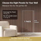 TONOR 4 Pack Acoustic Panels, Wood Panels for Walls, 47.2" x 23.6" Panneau Acoustique Mural, Flexible Slat Wall Panel for Home, Studio, Office, Brown