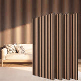 TONOR 4 Pack Acoustic Panels, Wood Panels for Walls, 47.2" x 23.6" Panneau Acoustique Mural, Flexible Slat Wall Panel for Home, Studio, Office, Brown