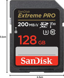 SanDisk 128GB Extreme PRO SDXC UHS-I Memory Card - C10, U3, V30, 4K UHD, SD Card - SDSDXXD-128G-GN4IN