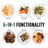 Ninja DualZone Air Fryer, 8 Qt/7.6L, 6-in-1, Grey, DZ801C | Air fry, broil, roast, bake, reheat, dehydrate, 2x4 Qt/3.8L zones, Smart Finish, Match Cook