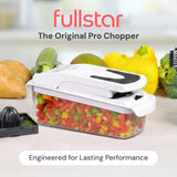 Fullstar Pro Original - Vegetable Chopper, Cutter & Spiralizer - 4 Blades | Onion, Salad & Veggie Dicer - Fast Food Prep Kitchen Gadgets & Cooking Gifts (4-in-1, White)