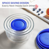 Vtopmart 8 Pack Glass Food Storage Containers with Lids, Grey | Meal Prep Containers, Airtight Lids for Leftover, On-the-go, Safe for Microwave, Oven, Freezer and Dishwasher