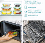 Vtopmart 8 Pack Glass Food Storage Containers with Lids, Grey | Meal Prep Containers, Airtight Lids for Leftover, On-the-go, Safe for Microwave, Oven, Freezer and Dishwasher