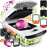 Fullstar Pro Original - Vegetable Chopper, Cutter & Spiralizer - 4 Blades | Onion, Salad & Veggie Dicer - Fast Food Prep Kitchen Gadgets & Cooking Gifts (4-in-1, White)