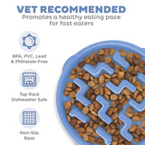 Outward Hound Fun Feeder Slo Bowl, Flower Pattern, Purple, Large, 11.8" | Slows Fast Eaters, Can Aid Digestion, Holds 4 Cups Dry or Wet Food, Non-Slip Base, Easy Clean, No BPA, Medium to Large Dogs