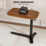 Muvai 30 Inch Large Overbed Table with Wheels Adjustable Height Ideal Bedside Table for Home Medical Use - Rolling Table for Hospital Versatile Bedside, Lap Desk, Laptop Stand,Black