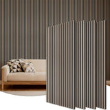 TONOR 4 Pack Acoustic Panels, Wood Panels for Walls, 47.2" x 23.6" Panneau Acoustique Mural, Flexible Slat Wall Panel for Home, Studio, Office, Brown