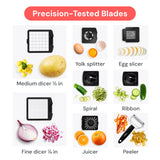 Fullstar Pro Original - Vegetable Chopper, Cutter & Spiralizer - 4 Blades | Onion, Salad & Veggie Dicer - Fast Food Prep Kitchen Gadgets & Cooking Gifts (4-in-1, White)