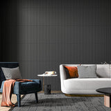 Art3d Slat Wall Panel, 3D Fluted Textured Panel 12-Tile 19.7 x 19.7in. - Black