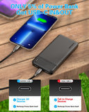 AsperX Power Bank, 10000mAh USB C Portable Charger Battery Pack 3 Outputs | Portable Battery Bank, Travel Essentials Battery Pack Power Bank for iPhone Series, Smartphones, Earphones and More