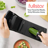 Fullstar Pro Original - Vegetable Chopper, Cutter & Spiralizer - 4 Blades | Onion, Salad & Veggie Dicer - Fast Food Prep Kitchen Gadgets & Cooking Gifts (4-in-1, White)