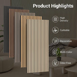 TONOR 4 Pack Acoustic Panels, Wood Panels for Walls, 47.2" x 23.6" Panneau Acoustique Mural, Flexible Slat Wall Panel for Home, Studio, Office, Brown