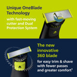 Philips OneBlade 360 Pro, Wet & Dry, Trim, Edge & Shave with the 14 lengths Precision Comb, QP6542/15