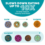 Outward Hound Fun Feeder Slo Bowl, Flower Pattern, Purple, Large, 11.8" | Slows Fast Eaters, Can Aid Digestion, Holds 4 Cups Dry or Wet Food, Non-Slip Base, Easy Clean, No BPA, Medium to Large Dogs