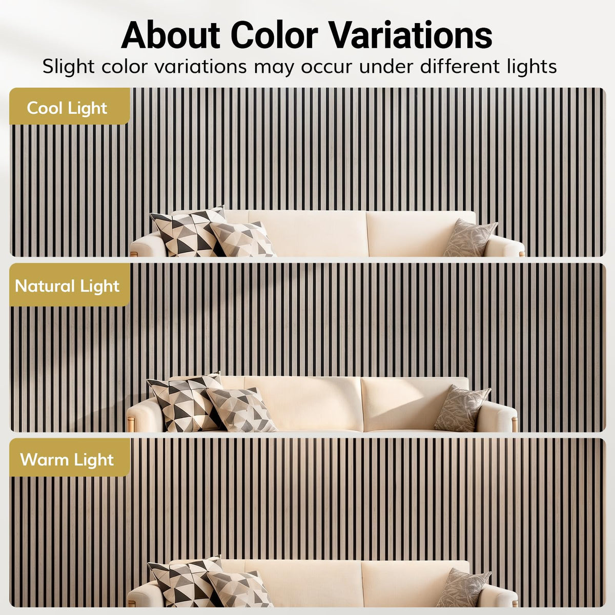 TONOR 4 Pack Acoustic Panels, Wood Panels for Walls, 47.2" x 23.6" Panneau Acoustique Mural, Flexible Slat Wall Panel for Home, Studio, Office, Brown