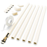 Delamu Cord Hider, Cord Cover Wall, Premium Cord Covers for Wires on Wall, Cable Concealer Hider Kit for Hiding Wires in Home and Office Cable Managemen, (White, 236in L x 0.95in W x 0.55in H)