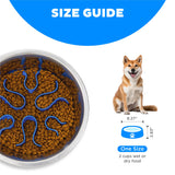Outward Hound Fun Feeder Slo Bowl, Flower Pattern, Purple, Large, 11.8" | Slows Fast Eaters, Can Aid Digestion, Holds 4 Cups Dry or Wet Food, Non-Slip Base, Easy Clean, No BPA, Medium to Large Dogs