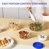 Vtopmart 8 Pack Glass Food Storage Containers with Lids, Grey | Meal Prep Containers, Airtight Lids for Leftover, On-the-go, Safe for Microwave, Oven, Freezer and Dishwasher