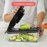 Fullstar Pro Original - Vegetable Chopper, Cutter & Spiralizer - 4 Blades | Onion, Salad & Veggie Dicer - Fast Food Prep Kitchen Gadgets & Cooking Gifts (4-in-1, White)