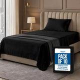 King Sheets Set, 4 Pieces 16" Deep Pocket Hotel Luxury Bed Sheets, Black | Extra Soft Bedsheet Set, Comfy & Breathable Cooling Sheets, Wrinkle & Fade Resistant, Fitted Sheet, Flat Sheet, 2 Pillowcases