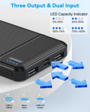 AsperX Power Bank, 10000mAh USB C Portable Charger Battery Pack 3 Outputs | Portable Battery Bank, Travel Essentials Battery Pack Power Bank for iPhone Series, Smartphones, Earphones and More