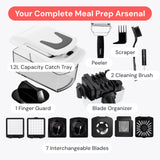 Fullstar Pro Original - Vegetable Chopper, Cutter & Spiralizer - 4 Blades | Onion, Salad & Veggie Dicer - Fast Food Prep Kitchen Gadgets & Cooking Gifts (4-in-1, White)