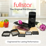 Fullstar Pro Original - Vegetable Chopper, Cutter & Spiralizer - 4 Blades | Onion, Salad & Veggie Dicer - Fast Food Prep Kitchen Gadgets & Cooking Gifts (4-in-1, White)