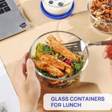 Vtopmart 8 Pack Glass Food Storage Containers with Lids, Grey | Meal Prep Containers, Airtight Lids for Leftover, On-the-go, Safe for Microwave, Oven, Freezer and Dishwasher
