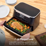 Ninja DualZone Air Fryer, 8 Qt/7.6L, 6-in-1, Grey, DZ801C | Air fry, broil, roast, bake, reheat, dehydrate, 2x4 Qt/3.8L zones, Smart Finish, Match Cook