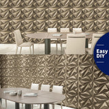 Art3dwallpanels PVC 3D Wall Panel Diamond for Interior Wall Décor in Black, 19.7" x 19.7" Wall Decor PVC Panel, 3D Textured Wall Panels, Pack of 12 Tiles